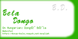 bela dongo business card